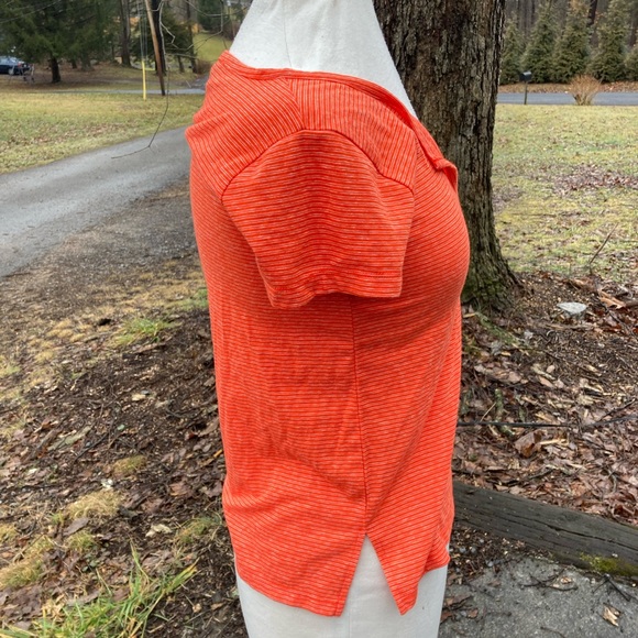 J. CREW ORANGE &PINK STRIPED TOP WOMENS XS - Picture 4 of 7